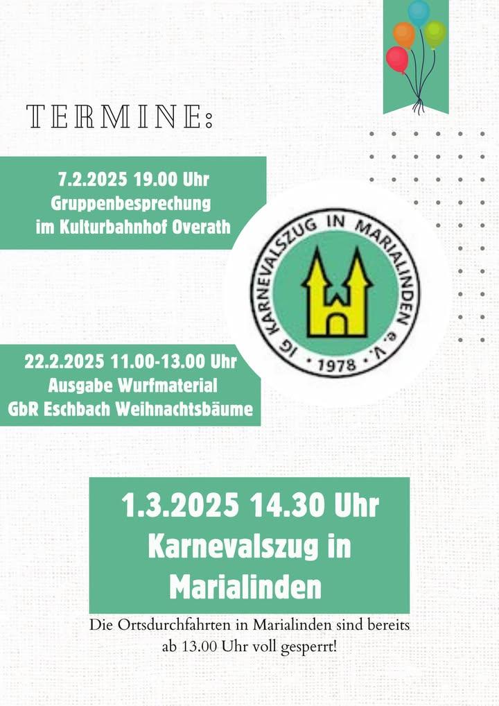 Liebe Zugteilnehmer, holt Euch morgen ab 11.00 Uhr Eure Kamelle bei uns ab.